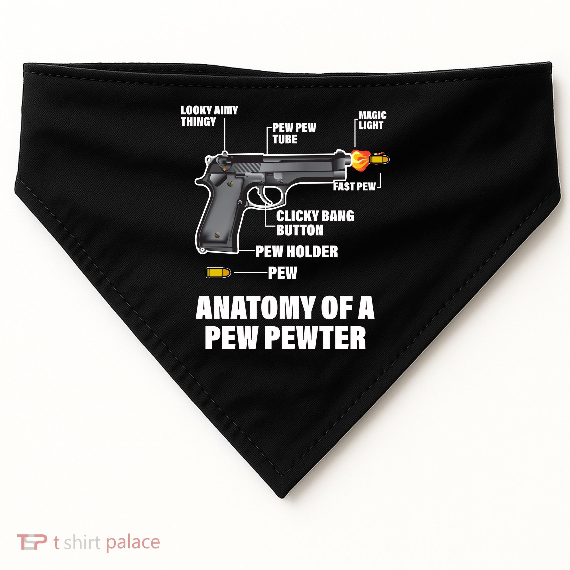Pew Pewer Anatomy USA-Made Doggie Bandana