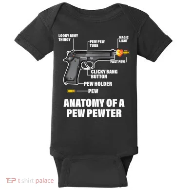Pew Pewer Anatomy Baby Bodysuit