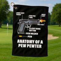 Pew Pewer Anatomy Golf Towel thumb 1