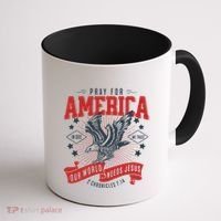 Pray For America In God We Trust Our World Needs Jesus Coffee Mug thumb 1