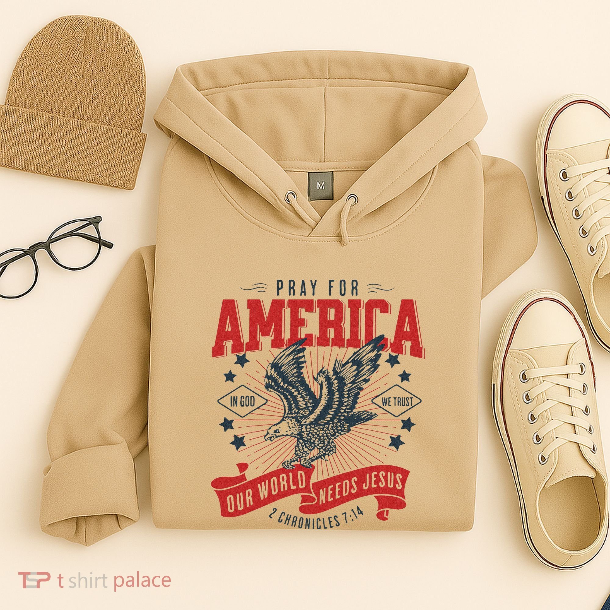 Pray For America In God We Trust Our World Needs Jesus Hoodie