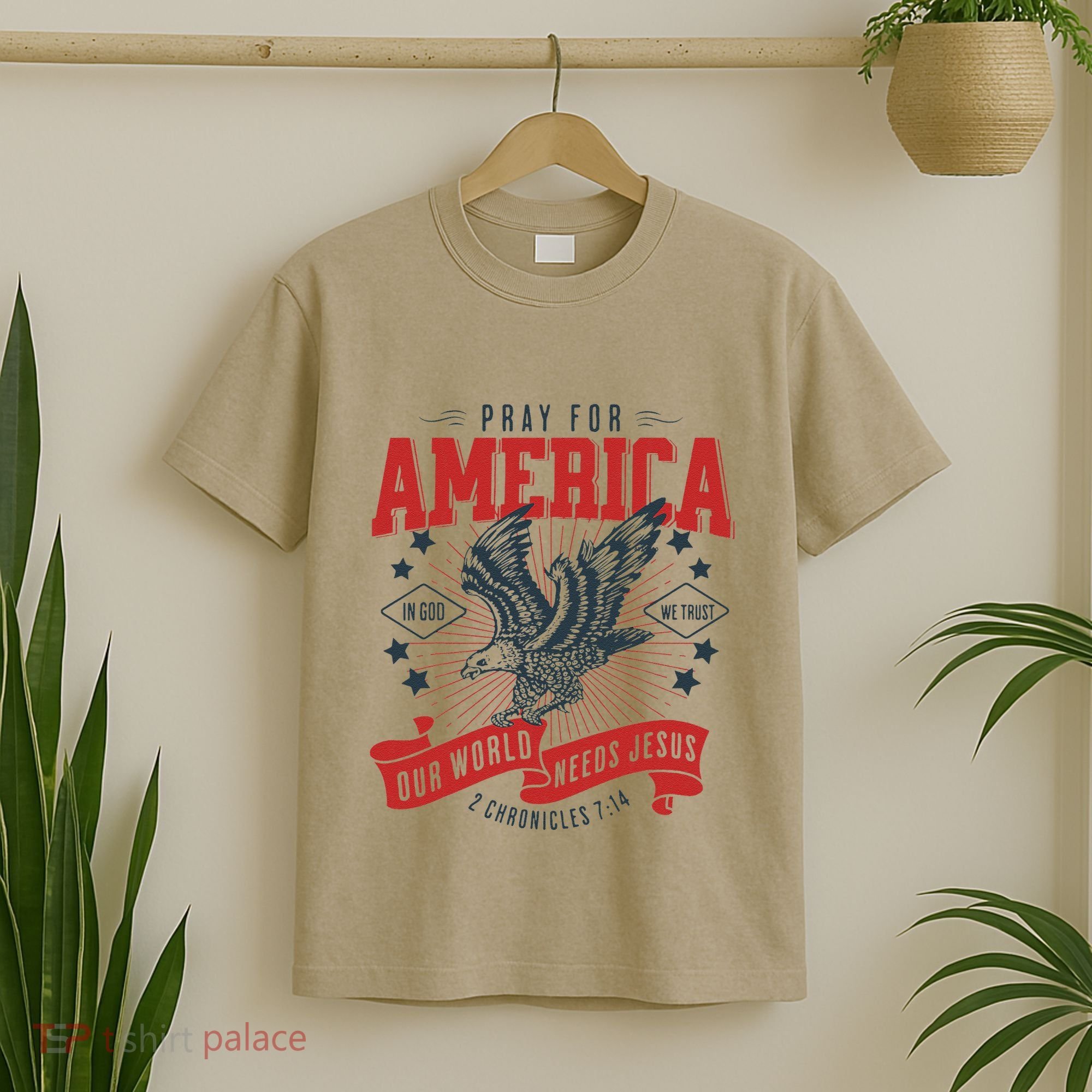 Pray For America In God We Trust Our World Needs Jesus T-Shirt