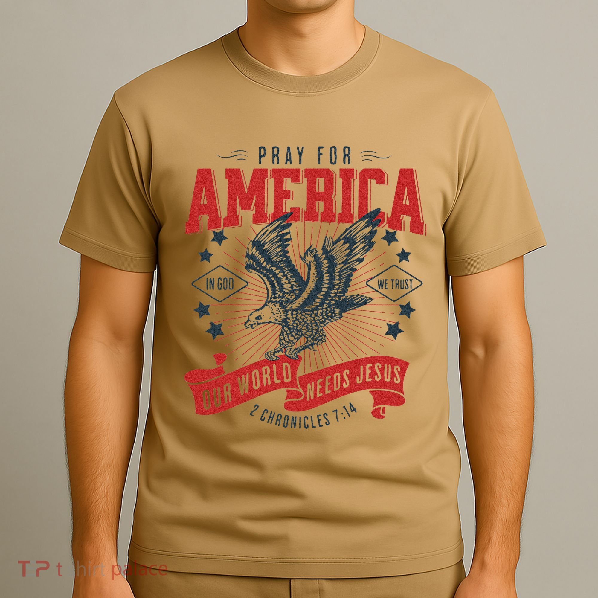 Pray For America In God We Trust Our World Needs Jesus T-Shirt