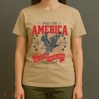 Pray For America In God We Trust Our World Needs Jesus T-Shirt thumb 4