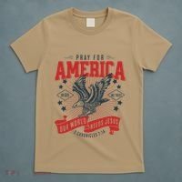Pray For America In God We Trust Our World Needs Jesus T-Shirt thumb 5