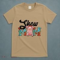 Pig Farm Animals Cow Tag Pig Western Mom Sunflower Show Mom T-Shirt thumb 5