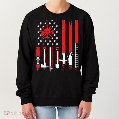 Patriotic Fireman American Flag Firefighter Women's Sweatshirt