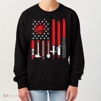 Patriotic Fireman American Flag Firefighter Women's Sweatshirt thumb 0