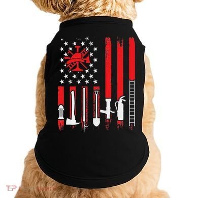 Patriotic Fireman American Flag Firefighter Doggie Tank