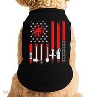 Patriotic Fireman American Flag Firefighter Doggie Tank thumb 0