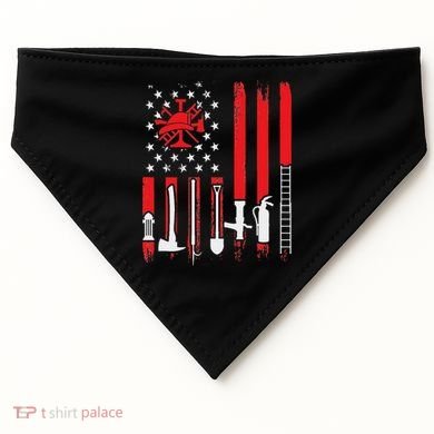 Patriotic Fireman American Flag Firefighter USA-Made Doggie Bandana