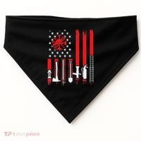 Patriotic Fireman American Flag Firefighter USA-Made Doggie Bandana thumb 0