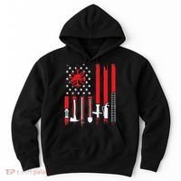 Patriotic Fireman American Flag Firefighter Hoodie thumb 0