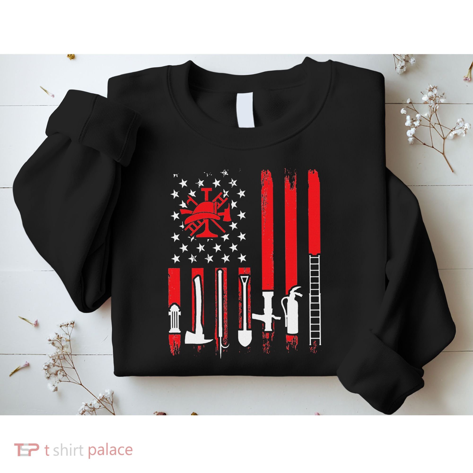 Patriotic Fireman American Flag Firefighter Sweatshirt