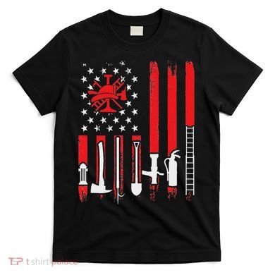 Patriotic Fireman American Flag Firefighter T-Shirt