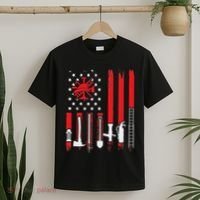 Patriotic Fireman American Flag Firefighter T-Shirt thumb 2