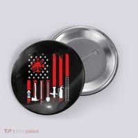 Patriotic Fireman American Flag Firefighter Button thumb 0