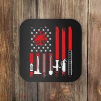 Patriotic Fireman American Flag Firefighter Coaster thumb 0