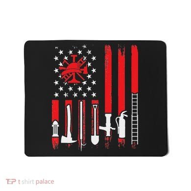 Patriotic Fireman American Flag Firefighter Mousepad