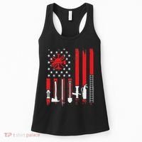 Patriotic Fireman American Flag Firefighter Women's Tank Top thumb 0