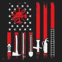 Patriotic Fireman American Flag Firefighter Hat thumb 2