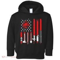 Patriotic Fireman American Flag Firefighter Toddler Hoodie thumb 0