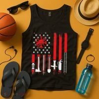 Patriotic Fireman American Flag Firefighter Tank Top thumb 4