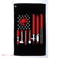 Patriotic Fireman American Flag Firefighter Golf Towel thumb 0