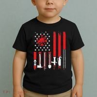 Patriotic Fireman American Flag Firefighter Toddler T-Shirt thumb 2