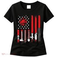 Patriotic Fireman American Flag Firefighter Women's T-Shirt thumb 0