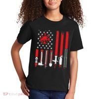 Patriotic Fireman American Flag Firefighter Kids T-Shirt thumb 2