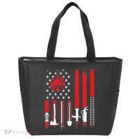Patriotic Fireman American Flag Firefighter Tote Bag thumb 0
