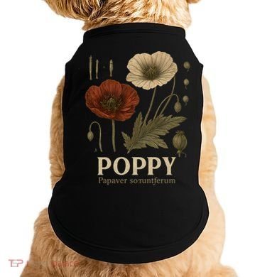 Poppy Floral Artwork Doggie Tank