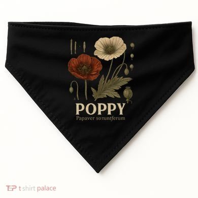 Poppy Floral Artwork USA-Made Doggie Bandana