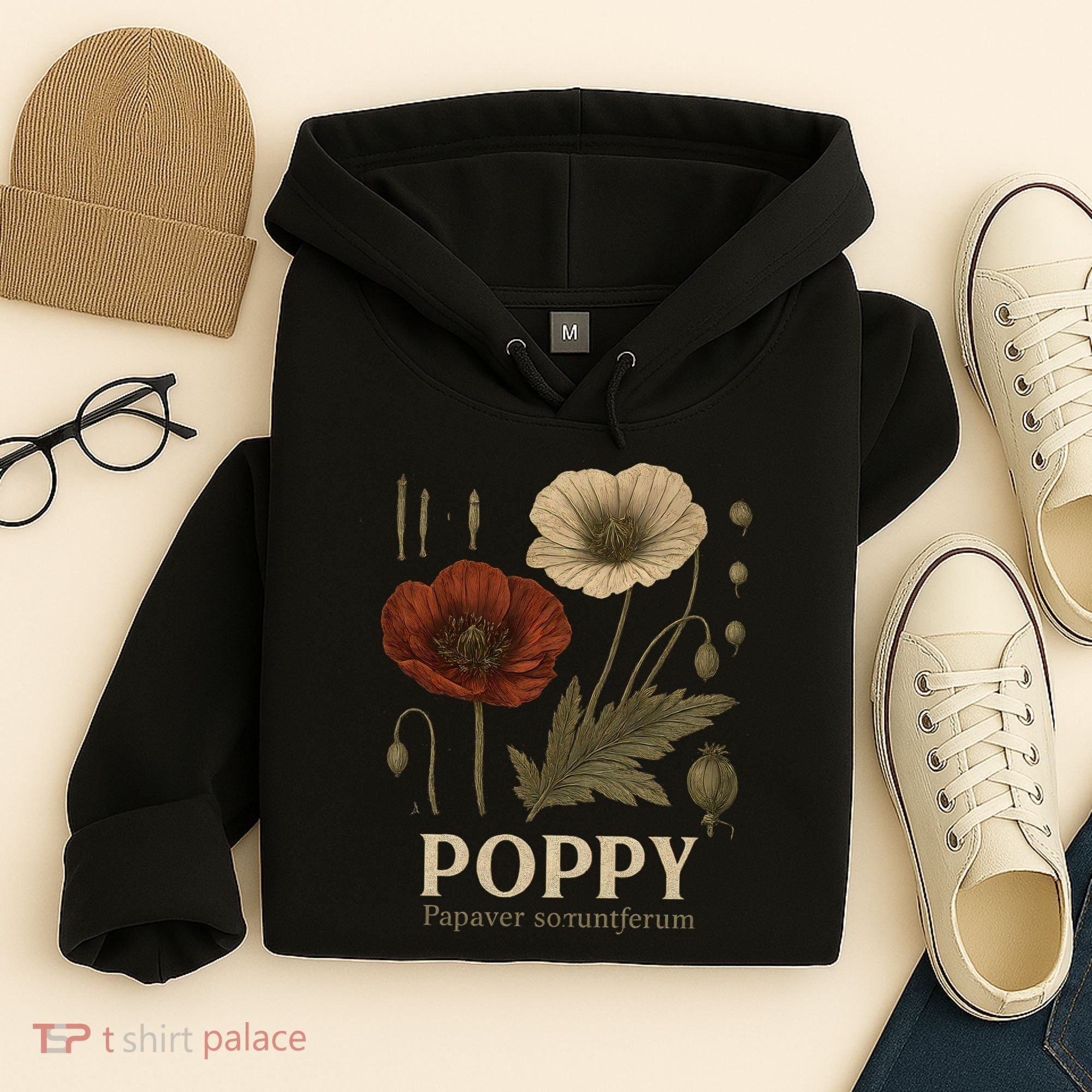 Poppy Floral Artwork Hoodie