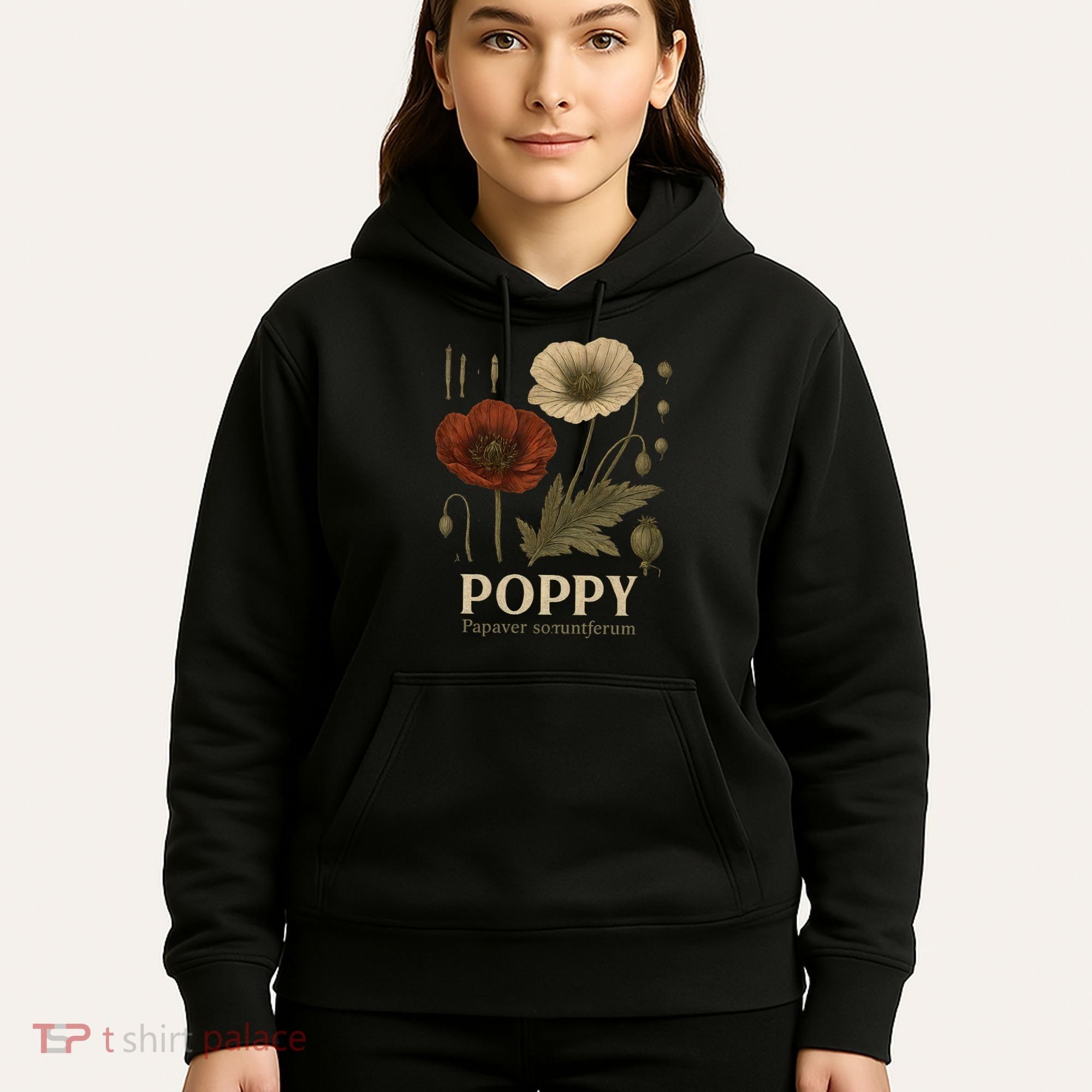 Poppy Floral Artwork Hoodie