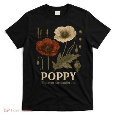 Poppy Floral Artwork T-Shirt