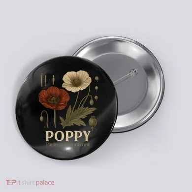 Poppy Floral Artwork Button