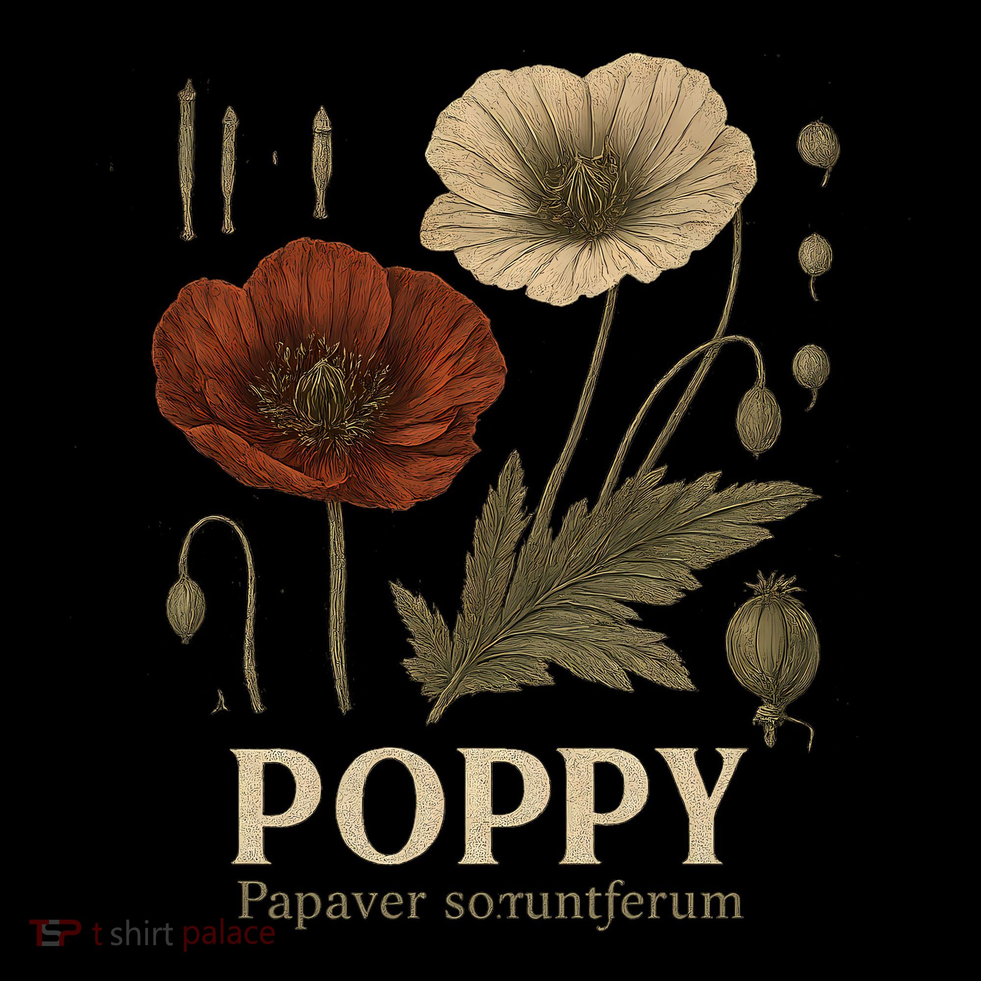Poppy Floral Artwork Button