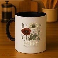 Poppy Floral Artwork Coffee Mug thumb 4