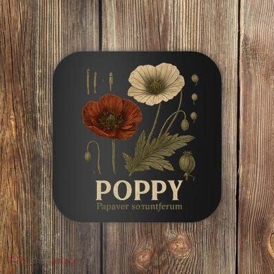 Poppy Floral Artwork Coaster