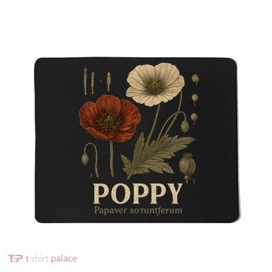 Poppy Floral Artwork Mousepad