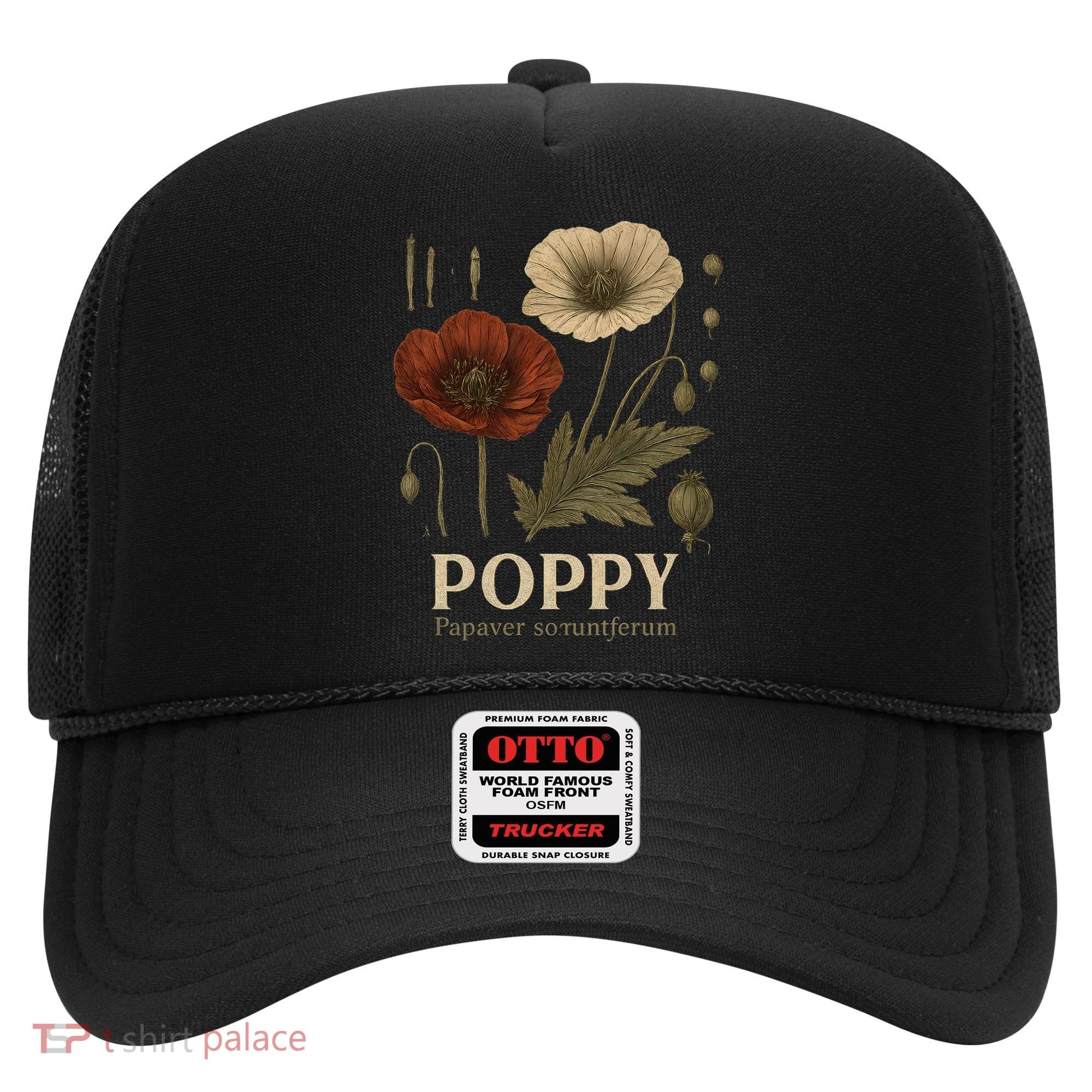 Poppy Floral Artwork Hat
