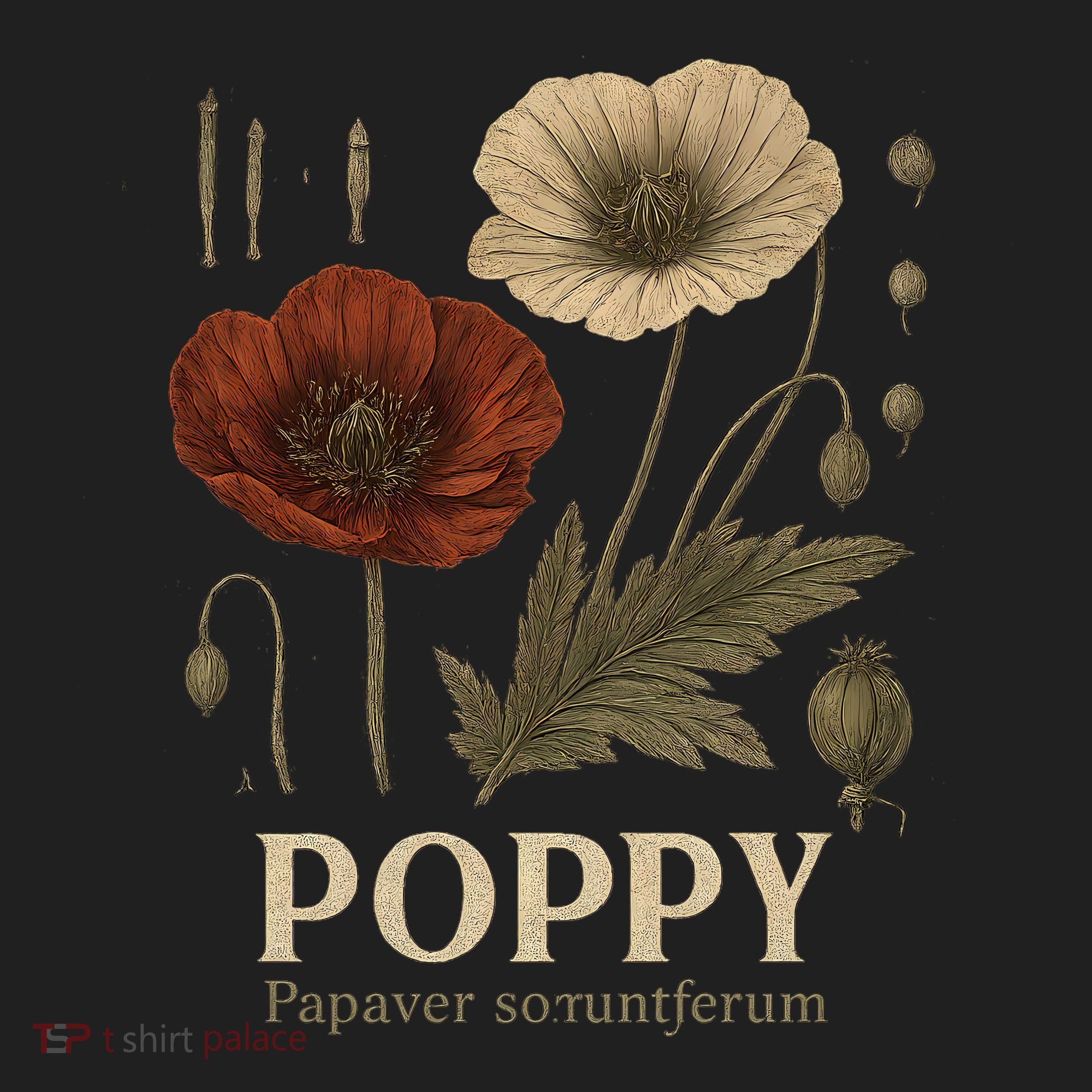 Poppy Floral Artwork Hat