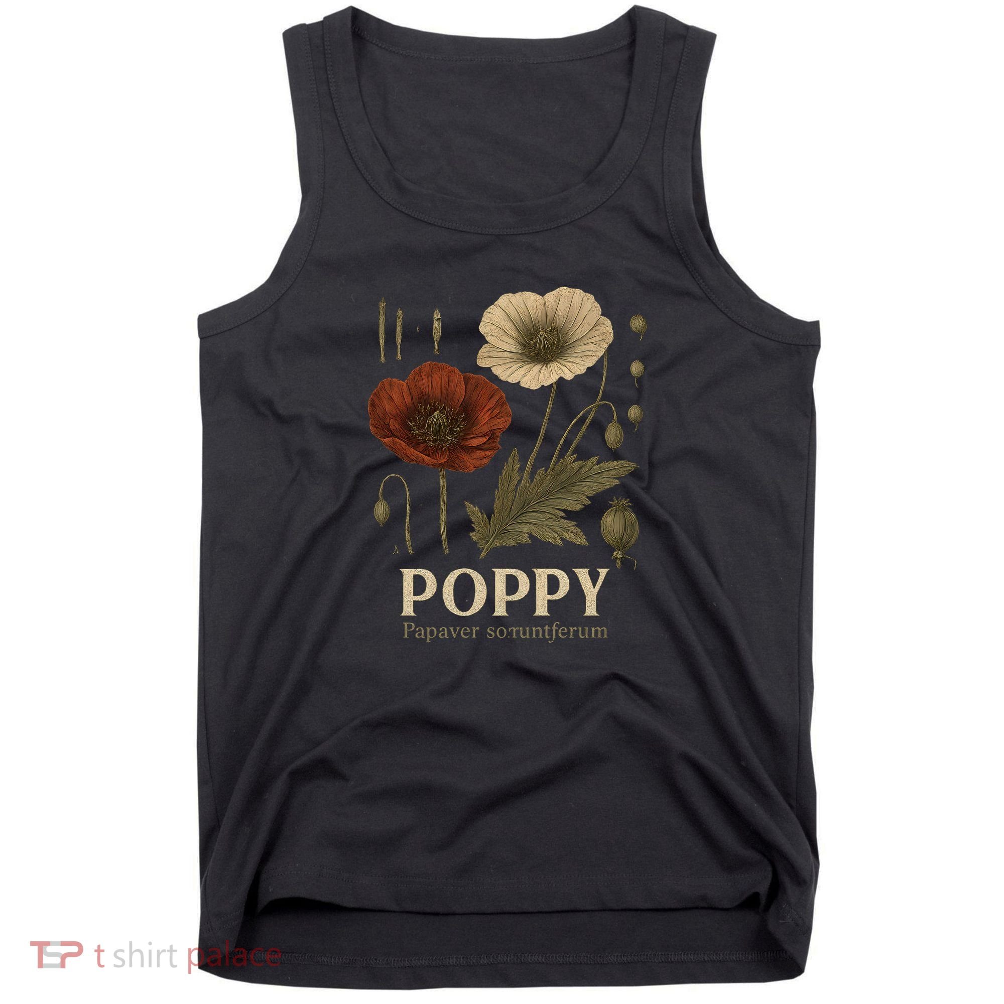 Poppy Floral Artwork Tank Top