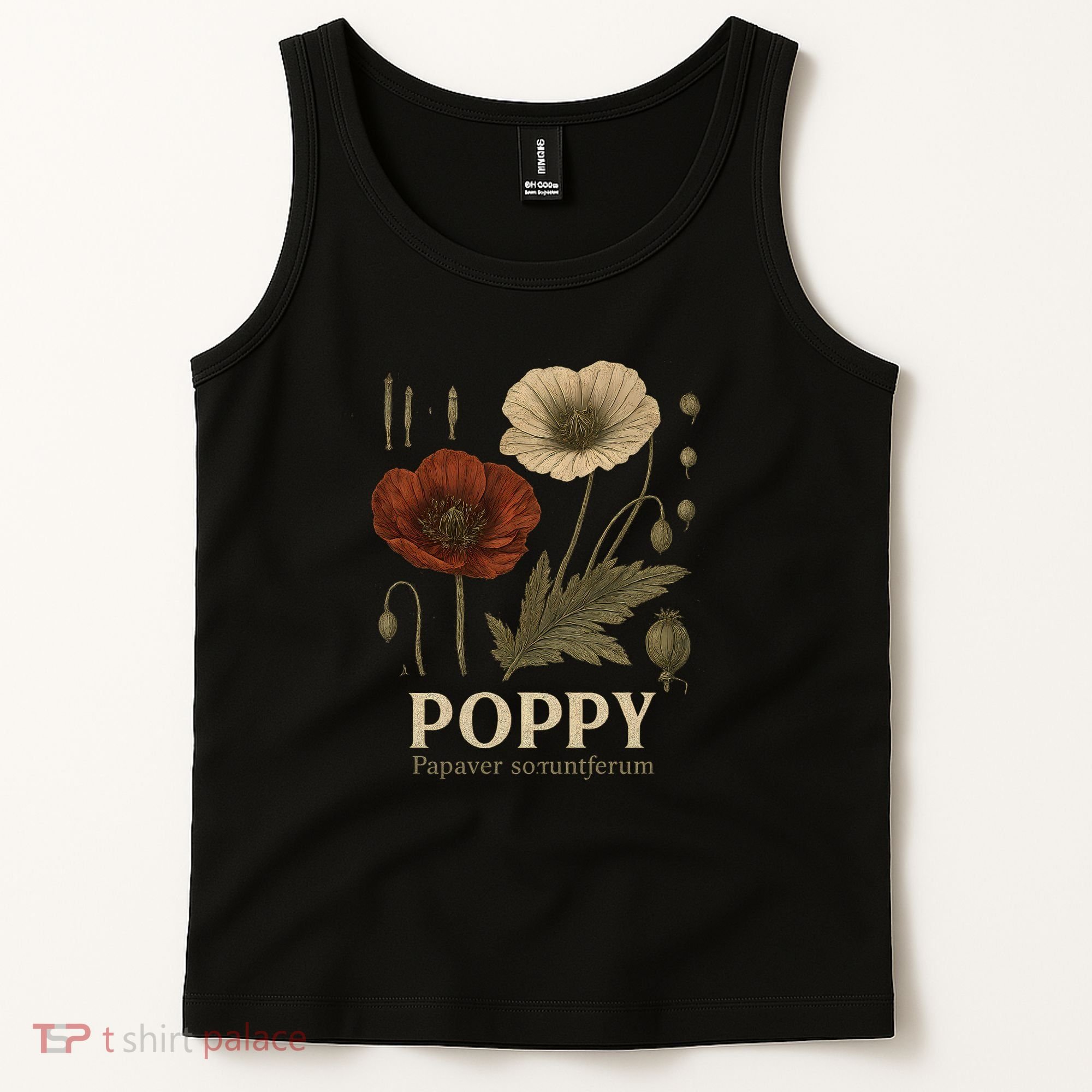 Poppy Floral Artwork Tank Top