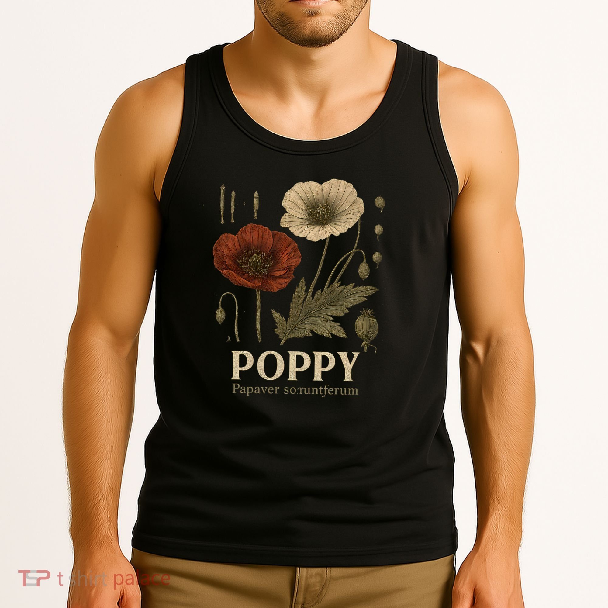 Poppy Floral Artwork Tank Top