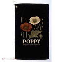 Poppy Floral Artwork Golf Towel thumb 0