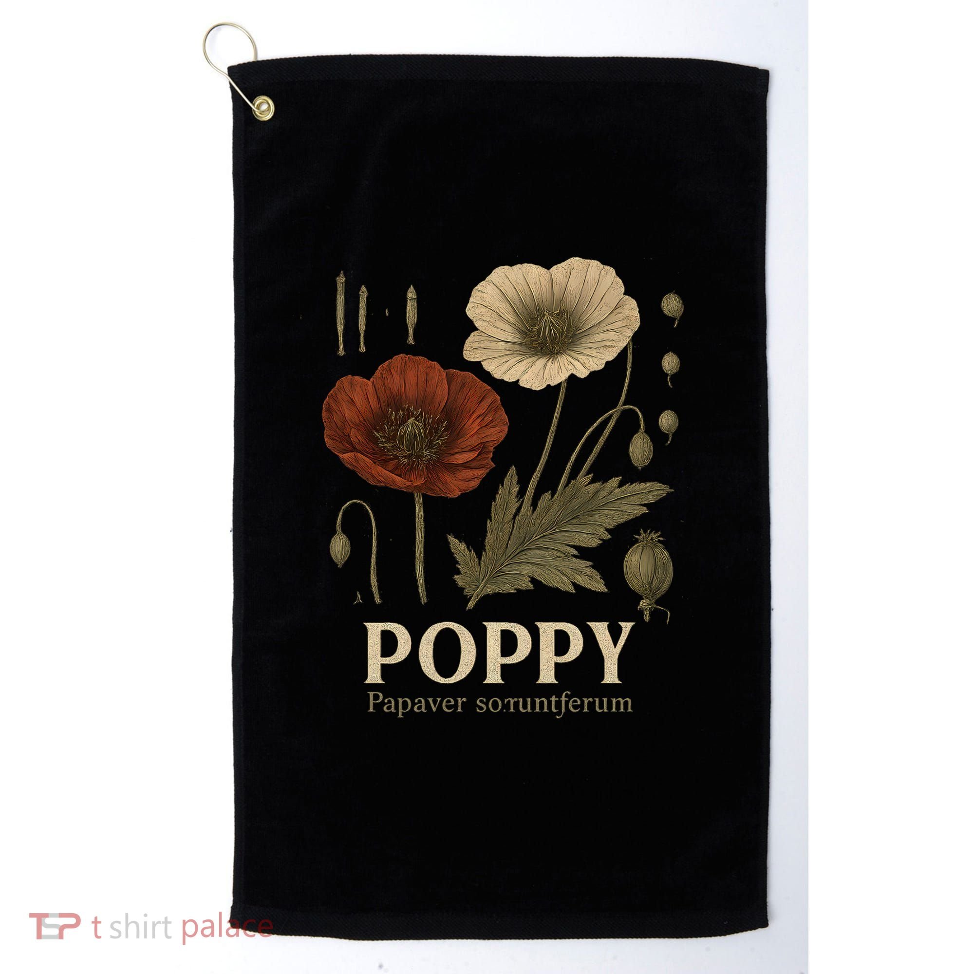 Poppy Floral Artwork Golf Towel
