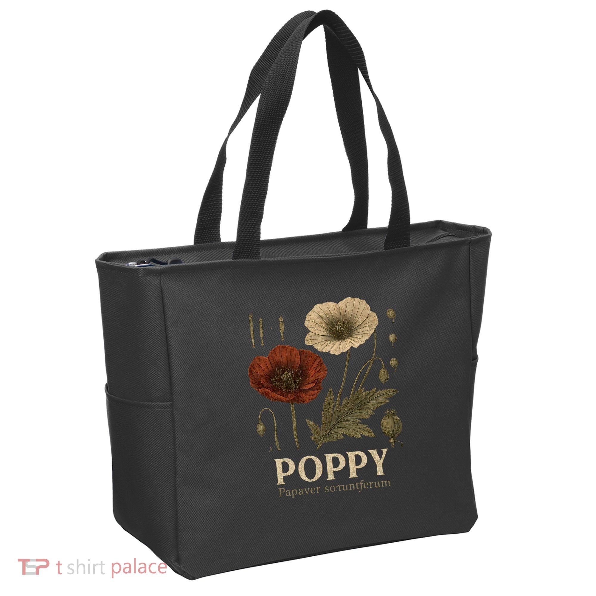 Poppy Floral Artwork Tote Bag